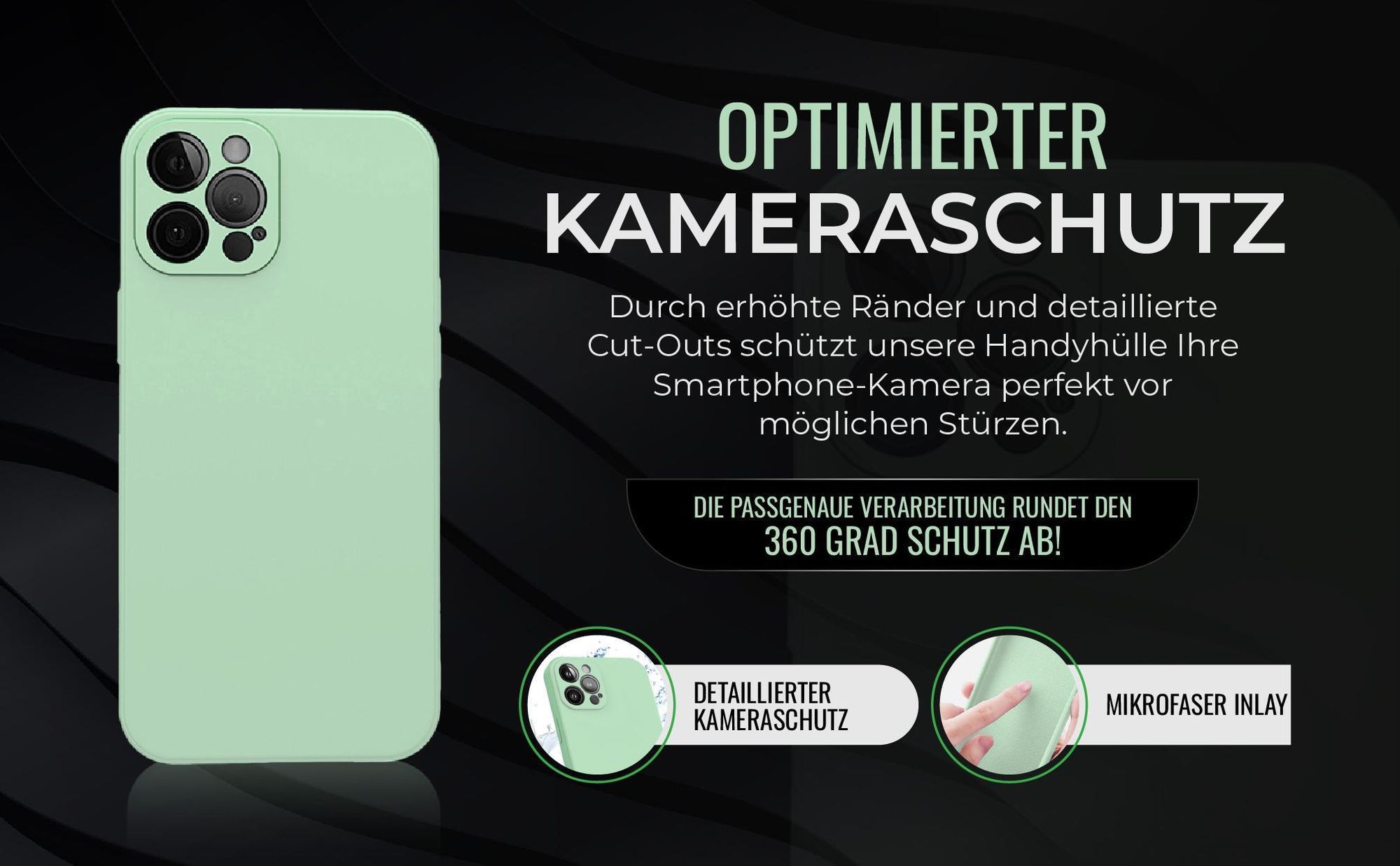 Handyhülle in Türkis für Apple iPhone 14 Pro Max in detailliertem Kamera Cutout