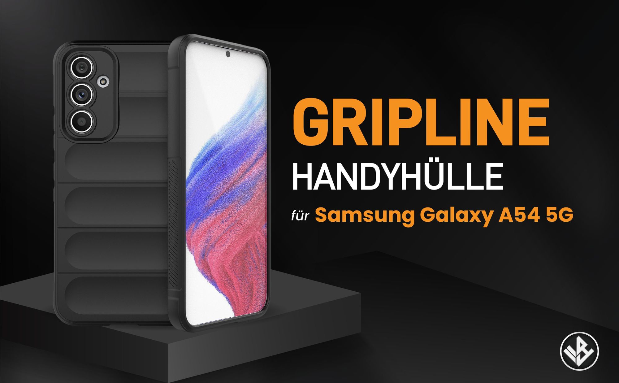 Schwarze ergonomische Grip Schutzhülle für das Samsung Galaxy A54 5G