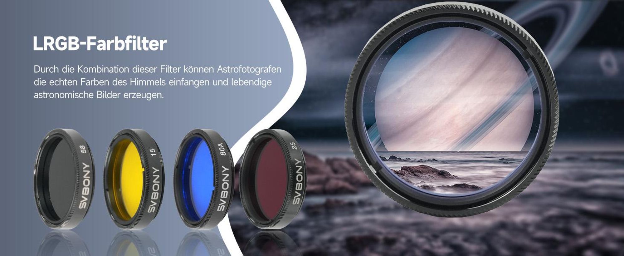 Svbony SV233 Teleskop Zubehör Kit für 7-21mm Zoom Okular 3,2mm 58°25mm 32mm SPL Okular 2x Barlow Objektiv LRGB Mond Variabler Polarisationsfilter