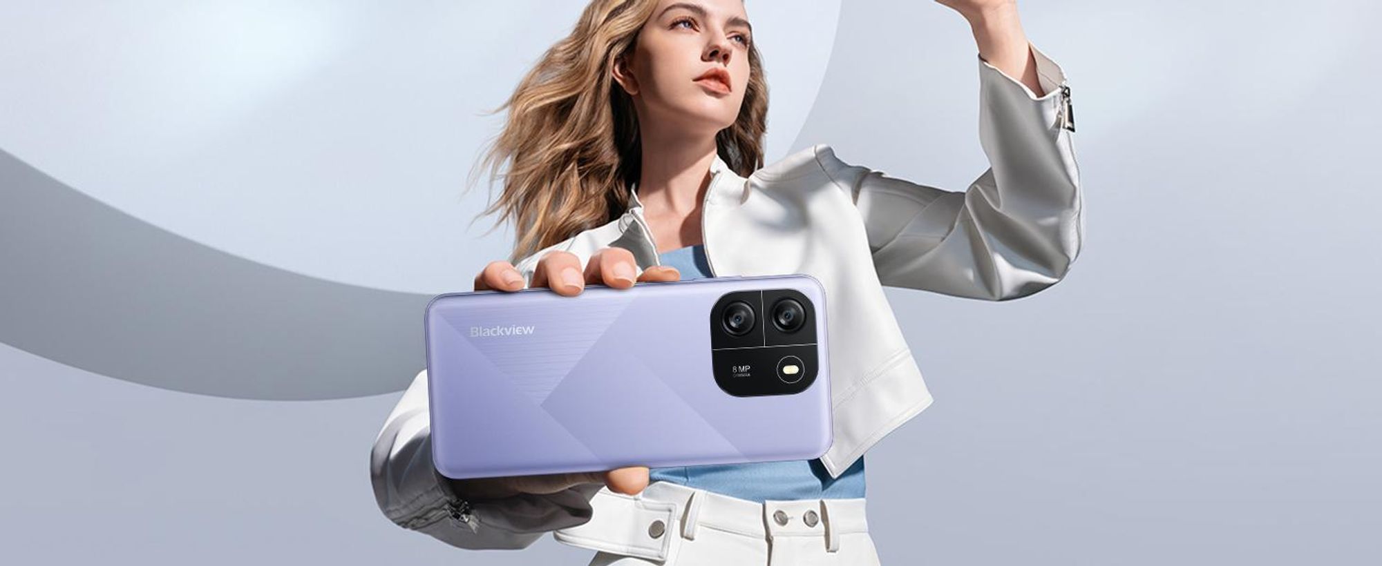 Blackview WAVE 6C 6.5“ Android handy Ohne Vertrag, 4+32GB, 5100mAh, Face ID, Dual SIM, TPU-Schutzhulle