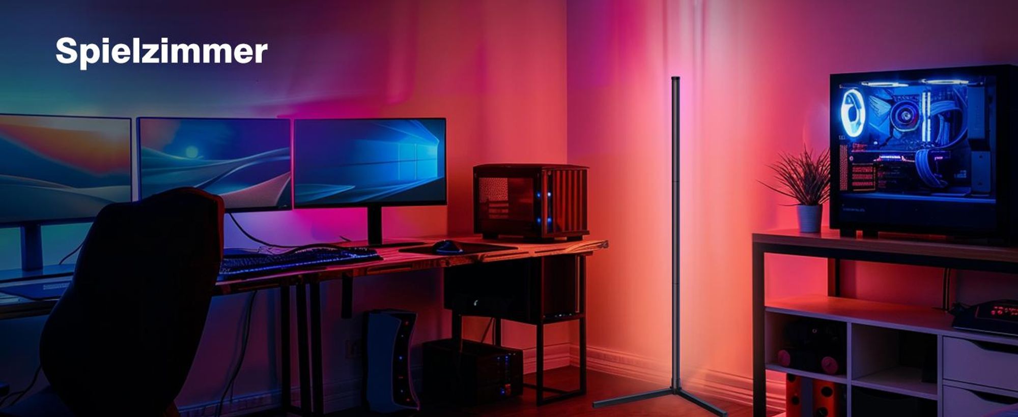 LED Stehlampe, Eckstehleuchte, Stehleuchte, Standleuchte, RGB Dimmbar mit Musik-Synchronisation, Timer, mit Fernbedienung und APP