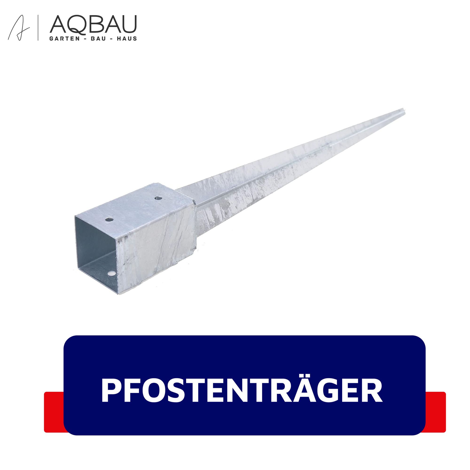 Aqbau® Einschlaghülse 80x80 Pfostenträger Bodenanker Einschlaghülsen Einschlagbodenhülse Bodenhülse Pfostenträger zum Einschlagen Stahl Feuerverzinkt