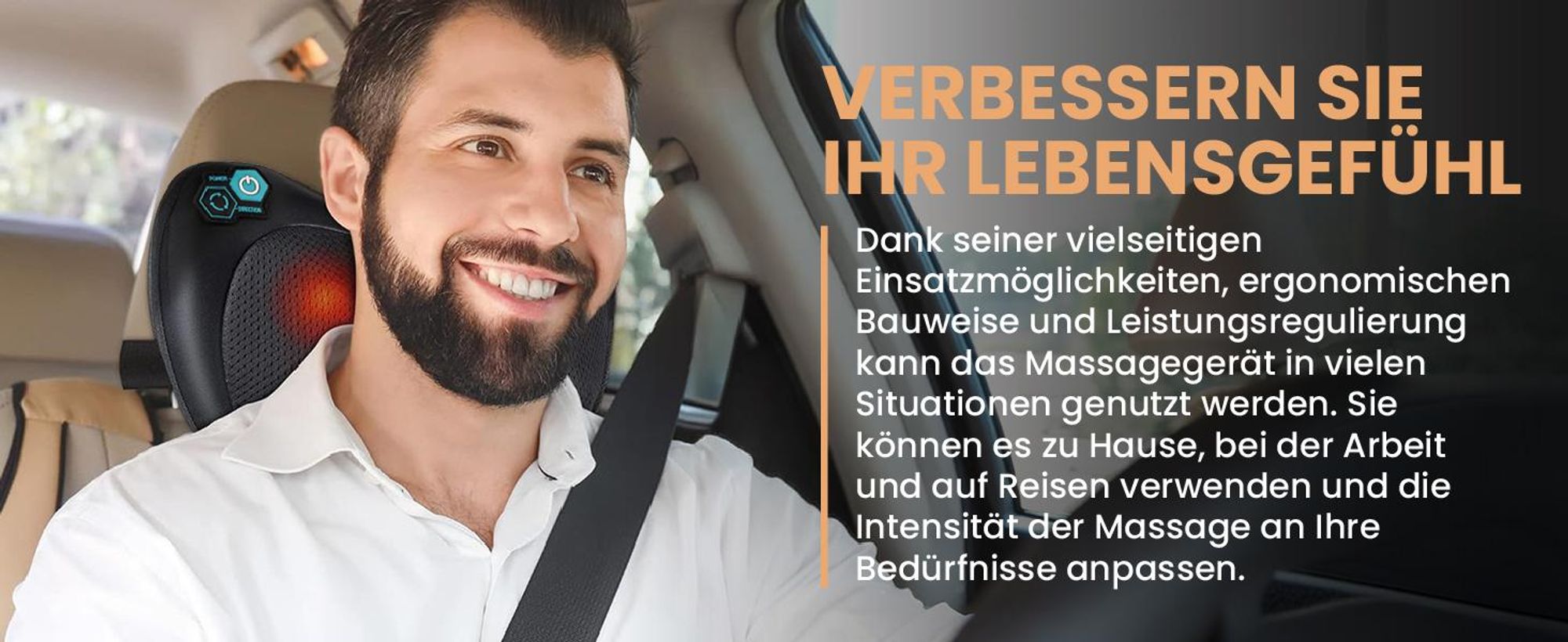 Massagekissen Rücken Nacken Körper Shiatsu wärmende Rückenmassagegerät für Büro Auto
