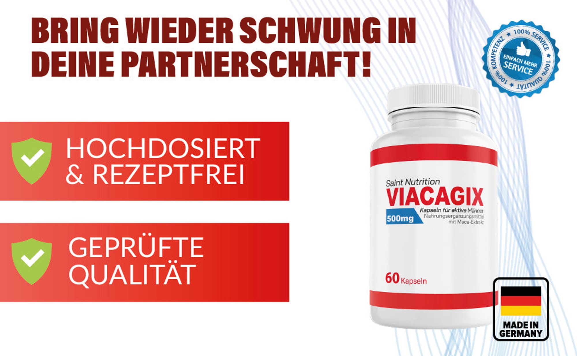 Saint Nutrition® Viacagix 500mg | für Männer – Verzögerung der Ejakulation – mehr Spaß zu zweit – Potenz steigernd – mehr Potenz - 60 Kapseln