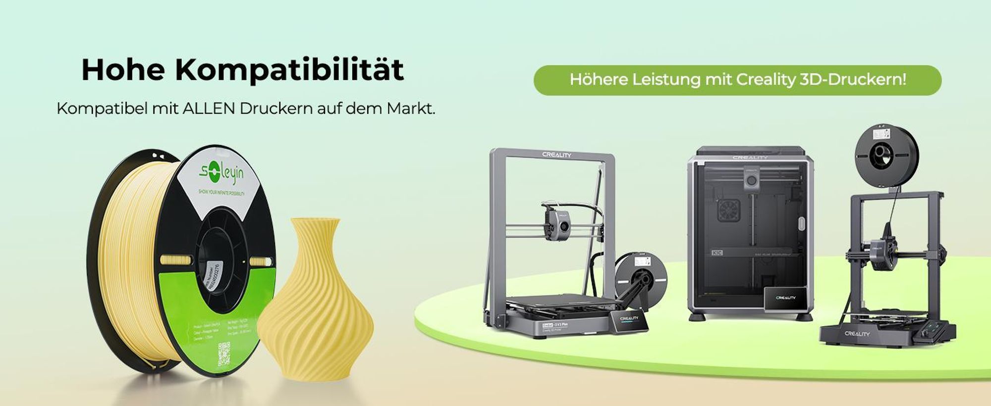 Creality Soleyin Ultra PLA Filament, 1.75mm, 1KG für 3D Drucker - MattGrau - 3301010517