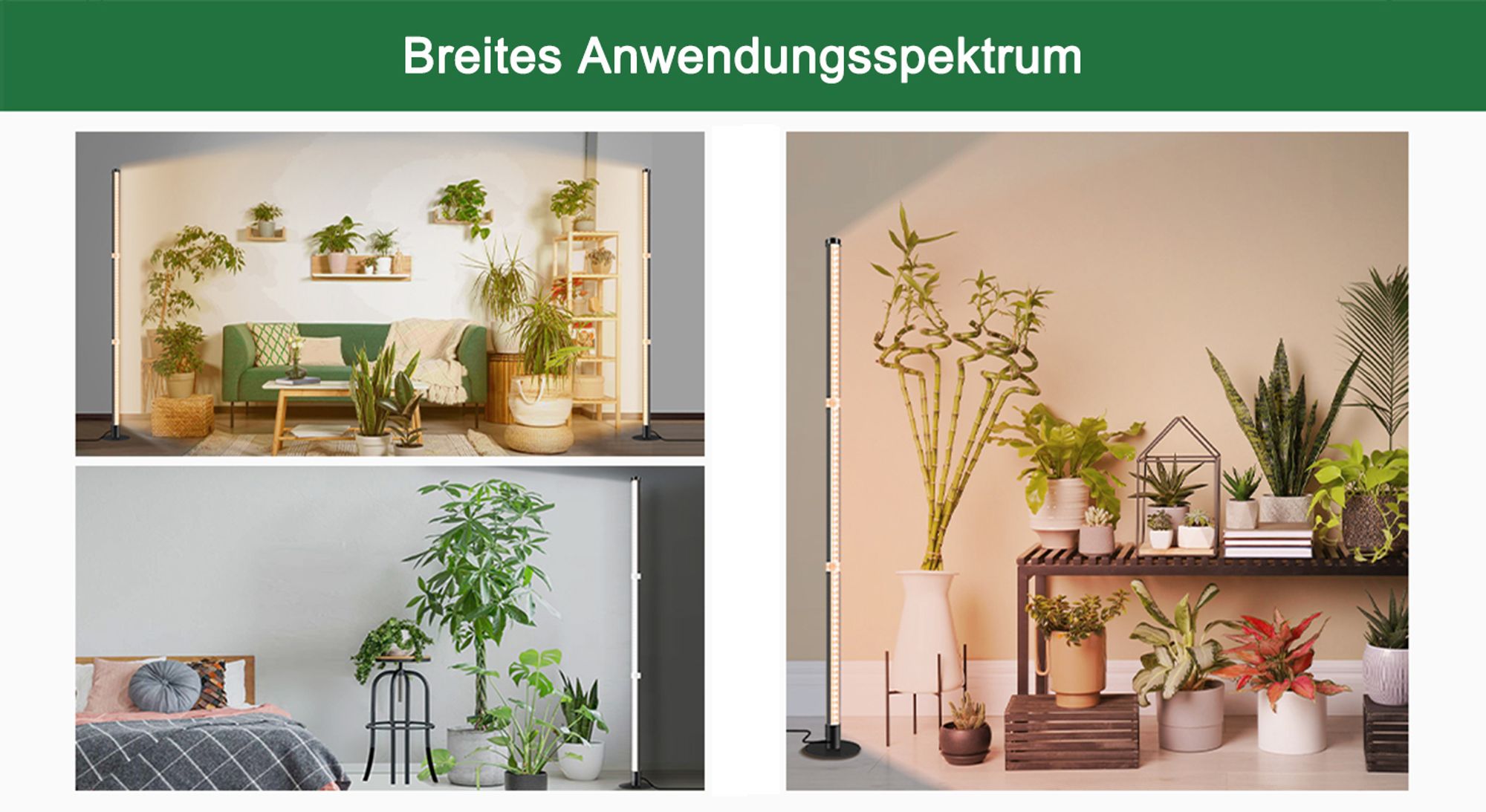 40cm Pflanzenlampe LED Vollspektrum 3 Lichtmodi Pflanzenlichter Stehlampe Zimmerpflanzen Wachstumslichter mit Timer