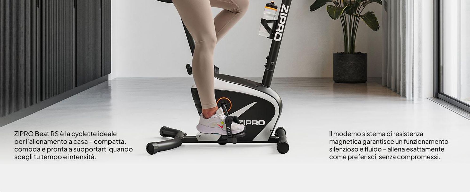 Cyclette magnetica Zipro Beat RS |Display LCD|Massa volanica di 6 kg |Bike fitness 8 livelli di resistenza |Misurazione di tempo, distanza,