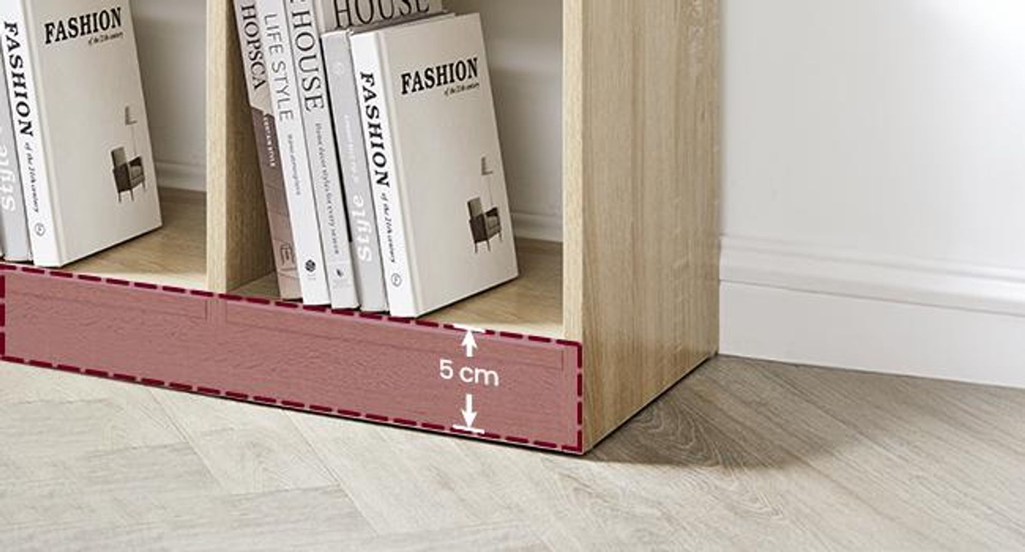 VASAGLE Bücherregal eiche Holzregal 97,5 x 100 x 30 cm Standregal aus Holz mit offenen Fächern Vitrine LBC52NL