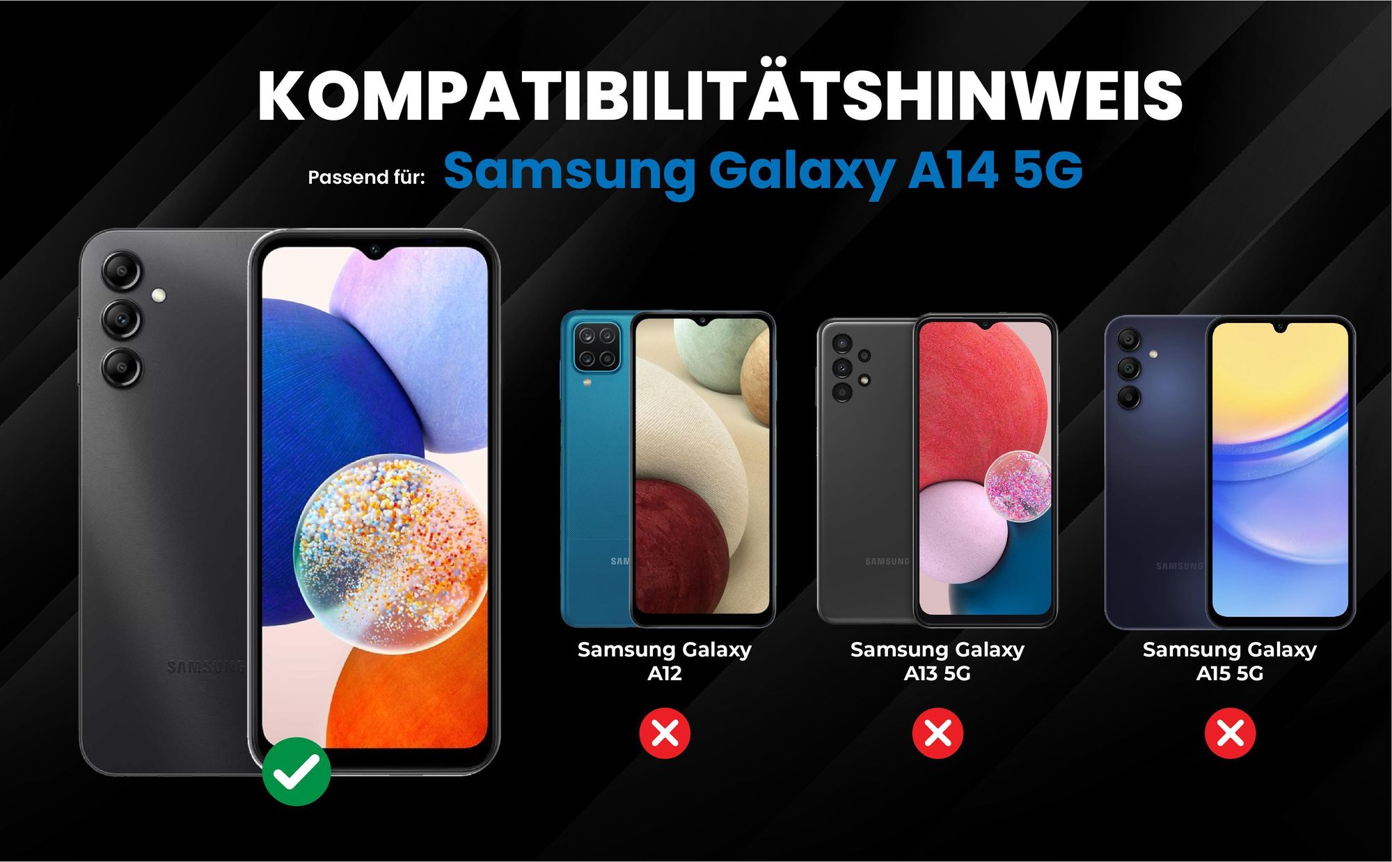 Kompatibilitätshinweise Hülle für Samsung Galaxy A14 / A14 5G