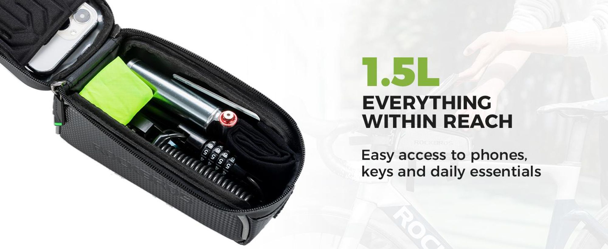 ROCKBROS Fahrrad Rahmentasche Wasserdicht Fahrradtasche Für 6,0' Bike Bag Handytasche