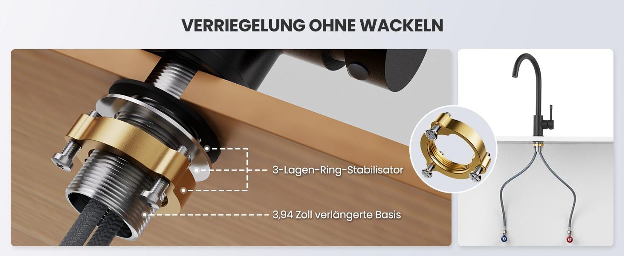 Küchenarmatur Edelstahl Schwarz 360° Drehbar, Wasserhahn Küche Hochdruck Spültischarmatur Cecipa MAX Wasserhahn für Spülbecken,Mischbatterie Armatur