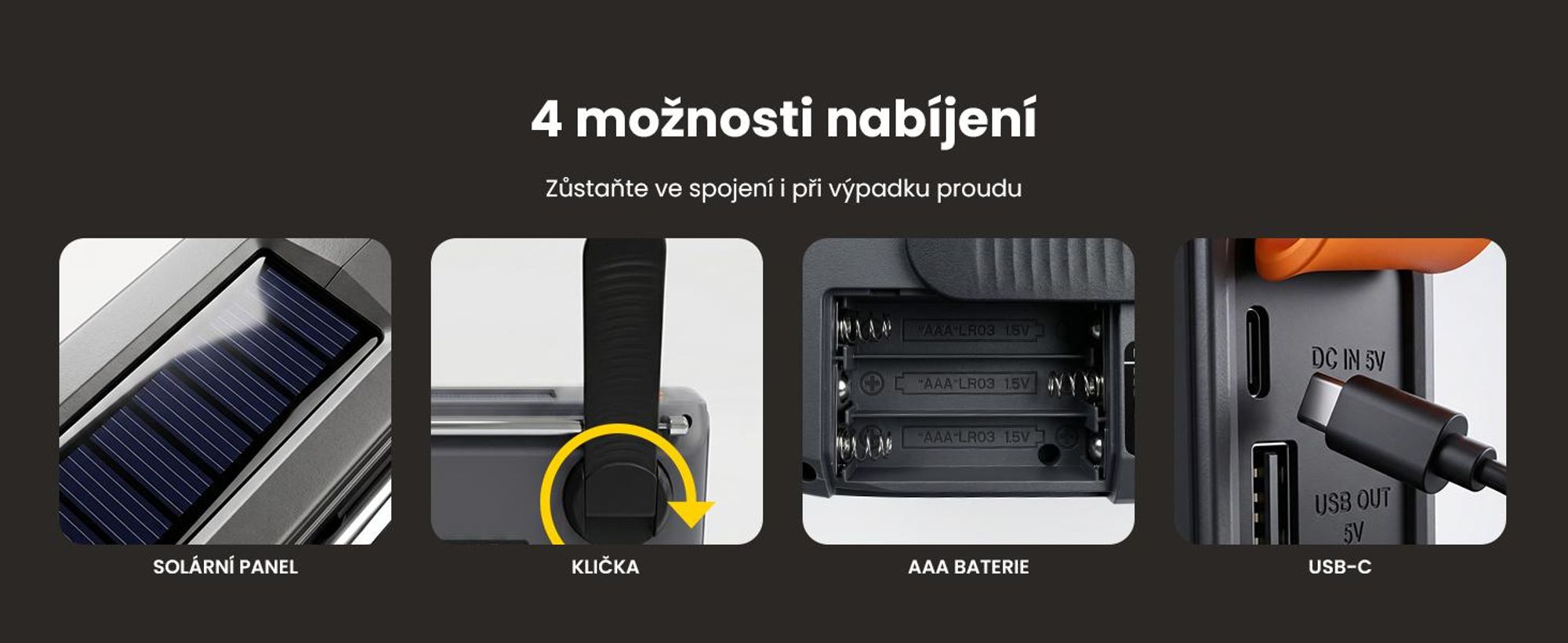 Přenosné rádio Extralink s digitálním rádiem DAB/FM, solární nabídkou, dynamo, baterií 4500 mAh, Bluetooth a funkcí SOS