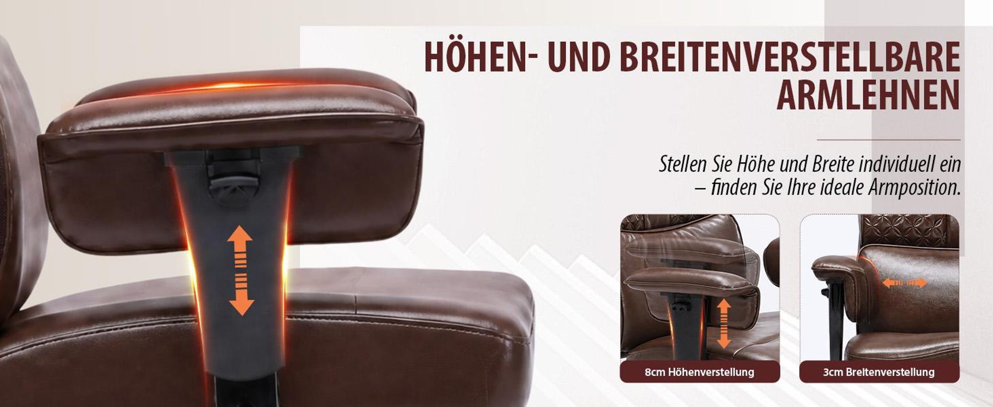 GTPLAYER Gaming Stuhl Ergonomischer Bürostuhl mit Verstellbarer Kopfstütze großer Lendenwirbelstütze, 54 cm breiter Sitz, 90°–150° neigbar 180KG