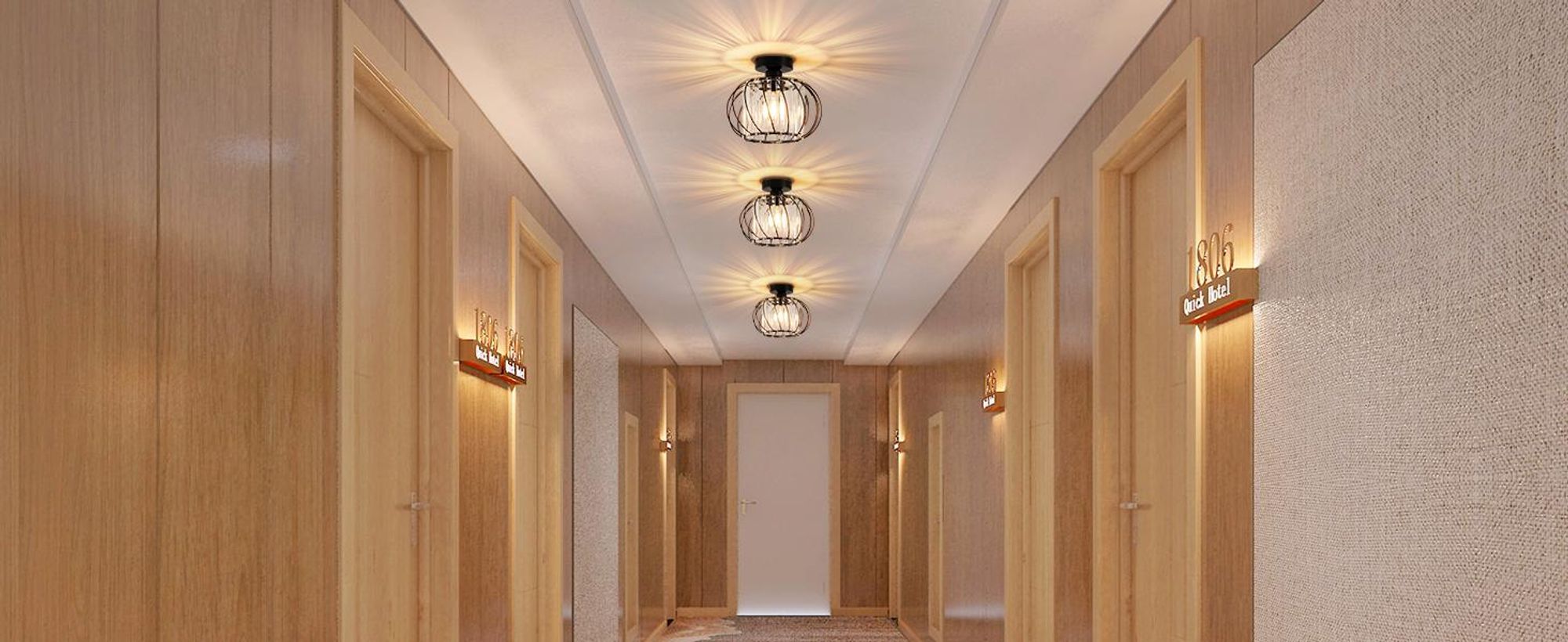 ZMH Deckenleuchte Kristall Deckenlampe 25cm Flur Flurlampe Deck Küchenlampe E27 Metall Schwarz Innen Deckenbeleuchtung für Küche Wohnzimmer Hotel