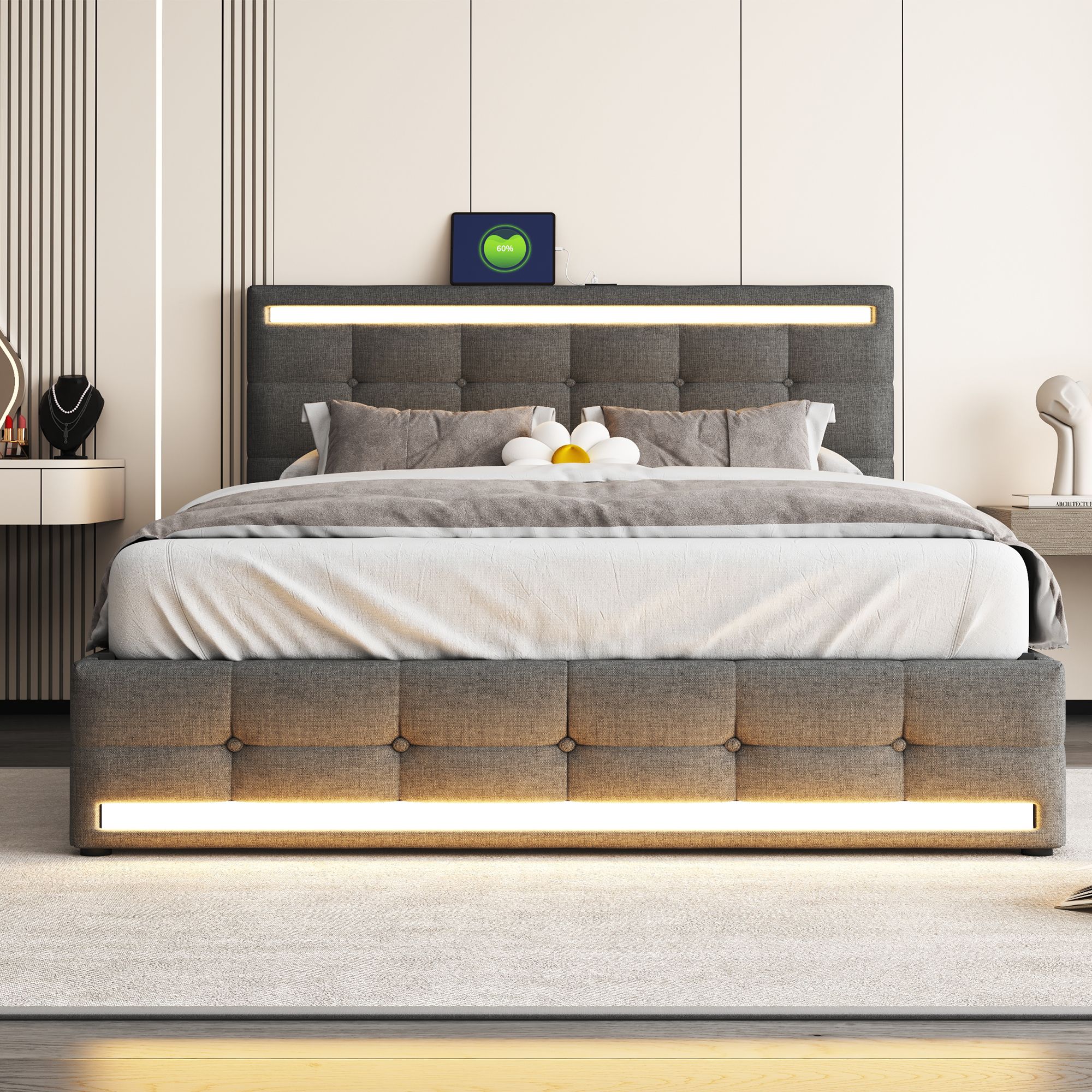 Bett mit LED