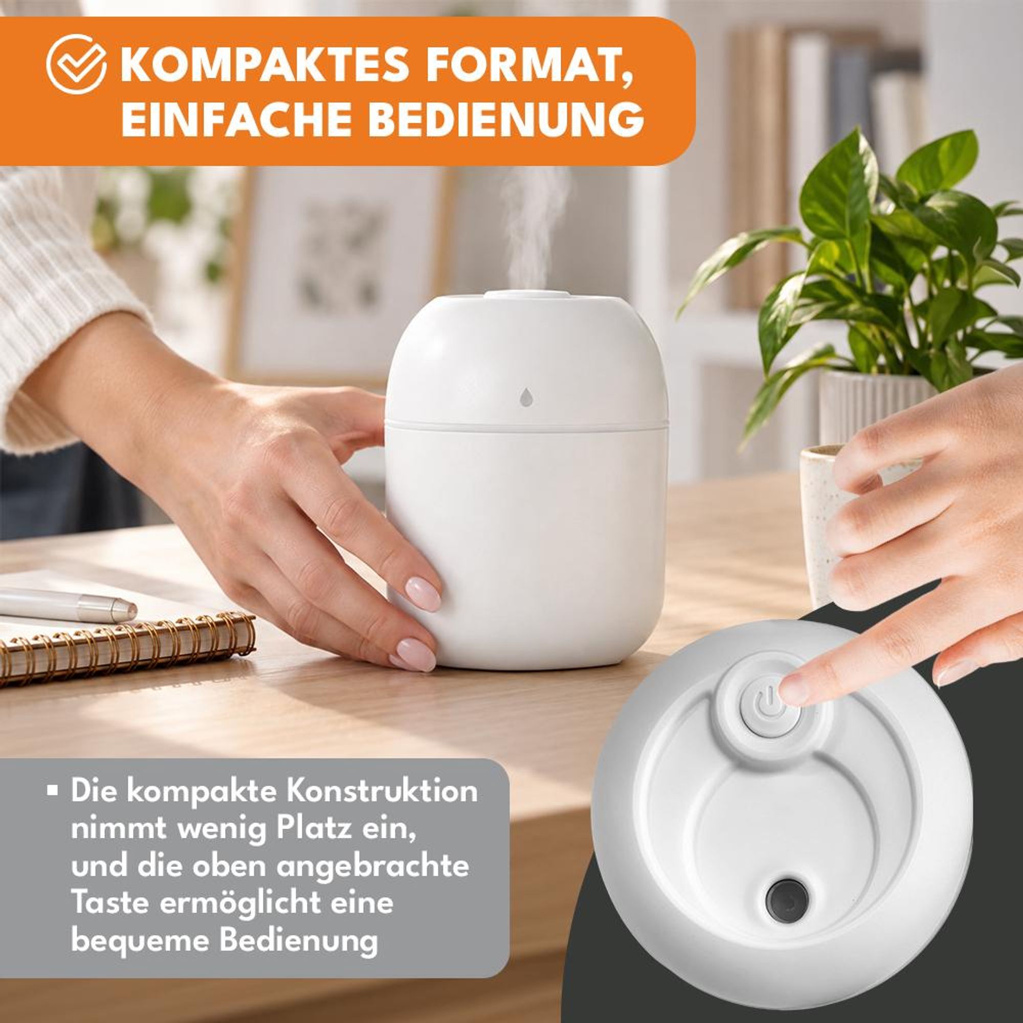 KRUMAD Luftbefeuchter, Diffuser, Duft Diffusor für Aromaöle, Defuser Luft Aroma Öle für Schlafzimmer,  Farben Raumbefeuchter Elektrisch