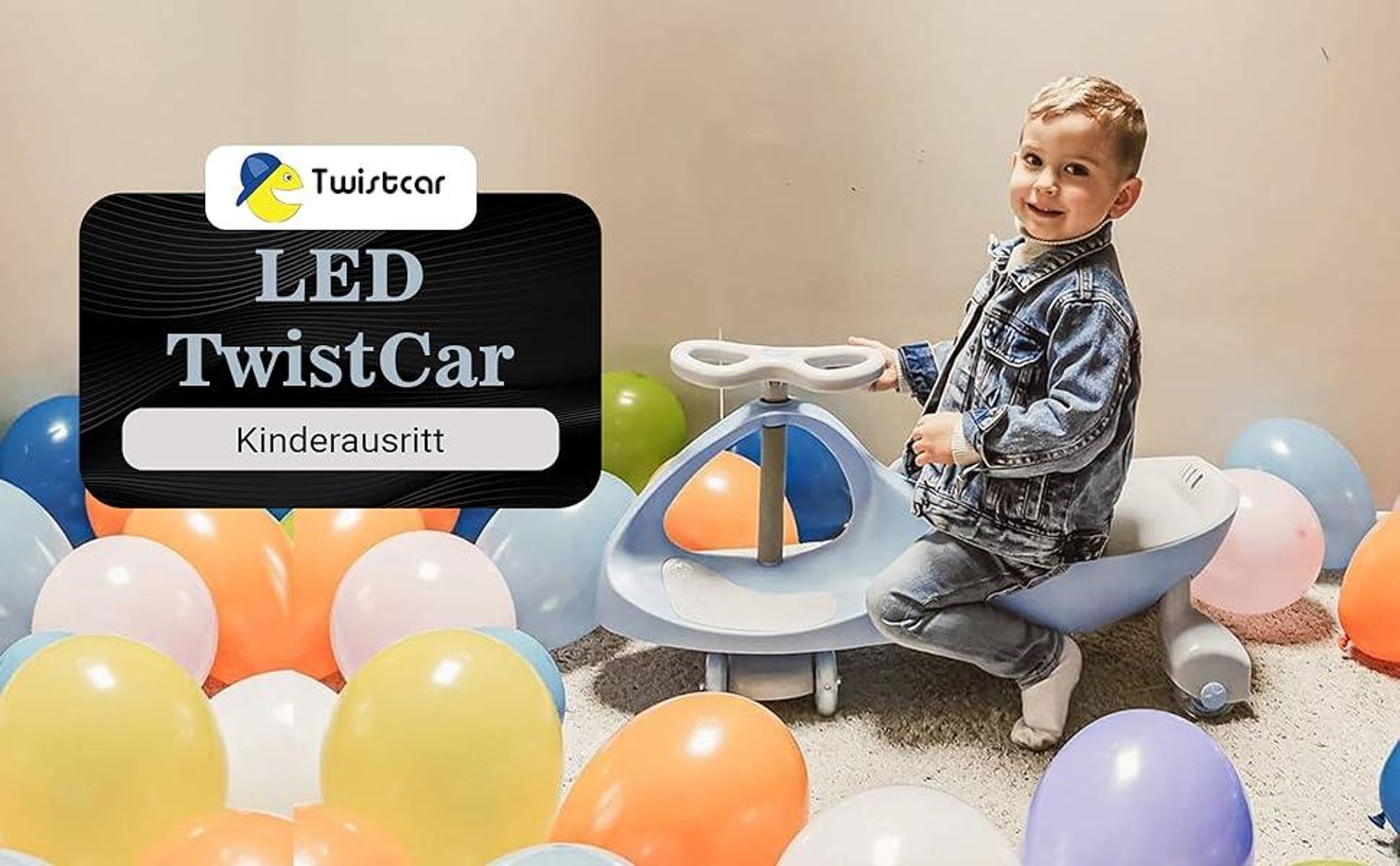 TwistCar Pastellblau – Kinderfahrzeug mit leuchtenden Rädern, Indoor & Outdoor