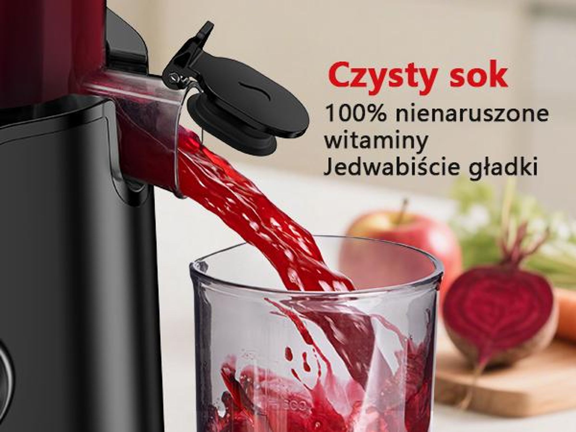 LINKChef SJ-051-EU-BL Wolnoobrotowa Sokowirówka -   200W Moc 1.2L Duża pojemność Dwie tacki do podawania sokuŁatwe czyszczenie - Czarny