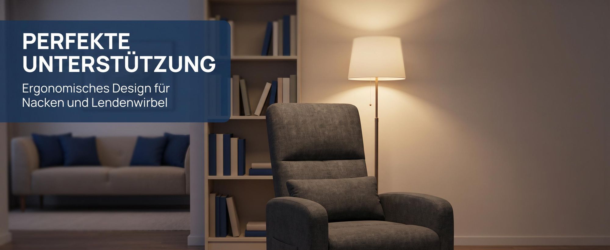 Elektrischer Relaxsessel mit Massage, Fernsehsessel Elektrisch mit Liegefunktion, TV Sessel Elektrisch, Liegesessel 90°–150° verstellbar, Wohnzim