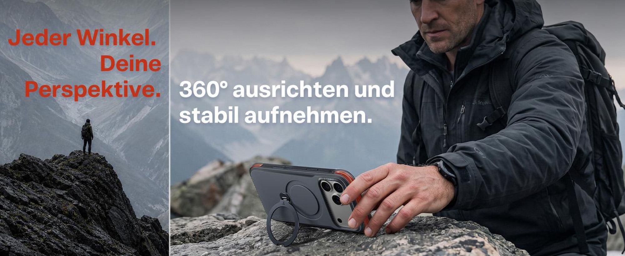 TORRAS Ostand Q3 Air Pro Hülle für iPhone 18 Pro Max Handyhülle Graphite Core Dual‑Airbag‑Schutz 360° Aluminium‑Ständer MagSafe Anti‑Fingerprint Weiß