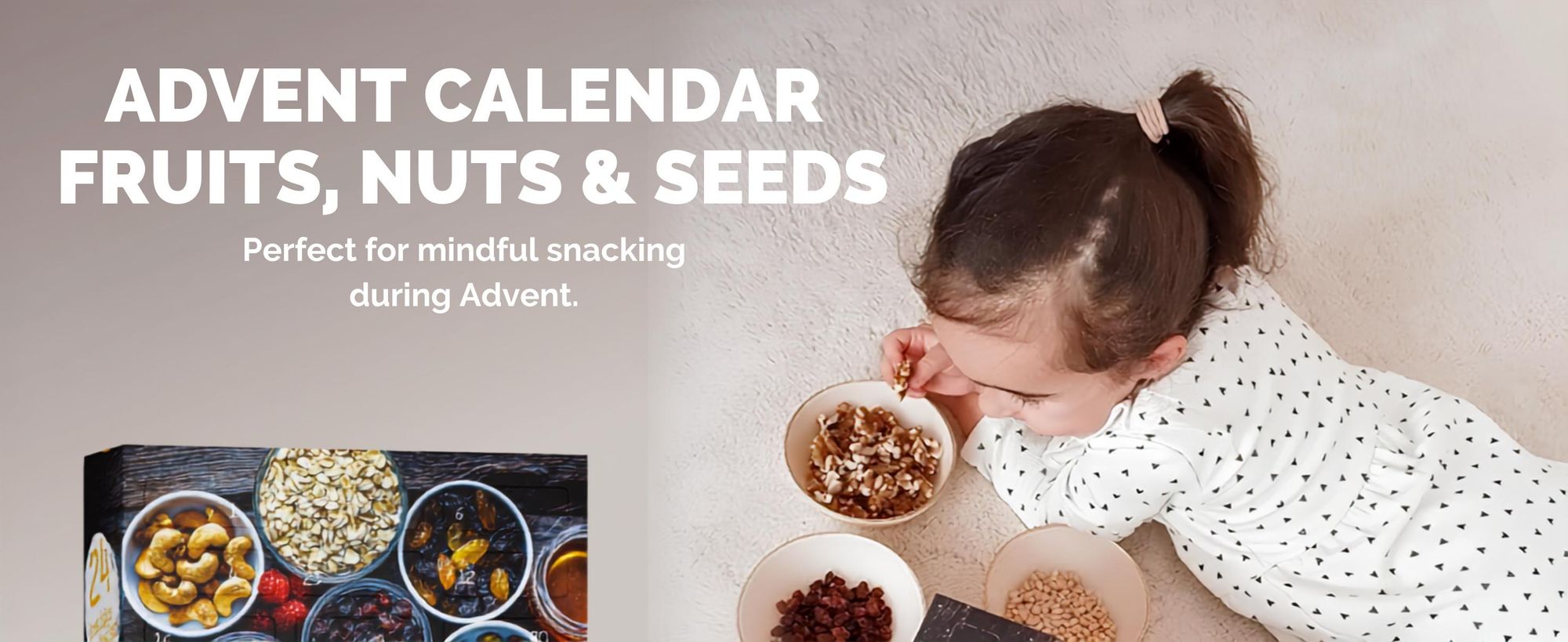 BOXILAND® ovocie orechy & semienka adventný kalendár 2026 bio, 24 snackov