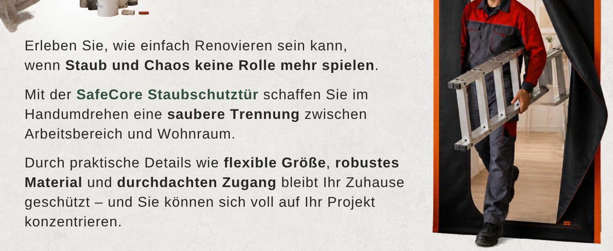 2x Bautür Staubtür Staubvorhang Staubschutztür Schmutzschleuse Staubschutz