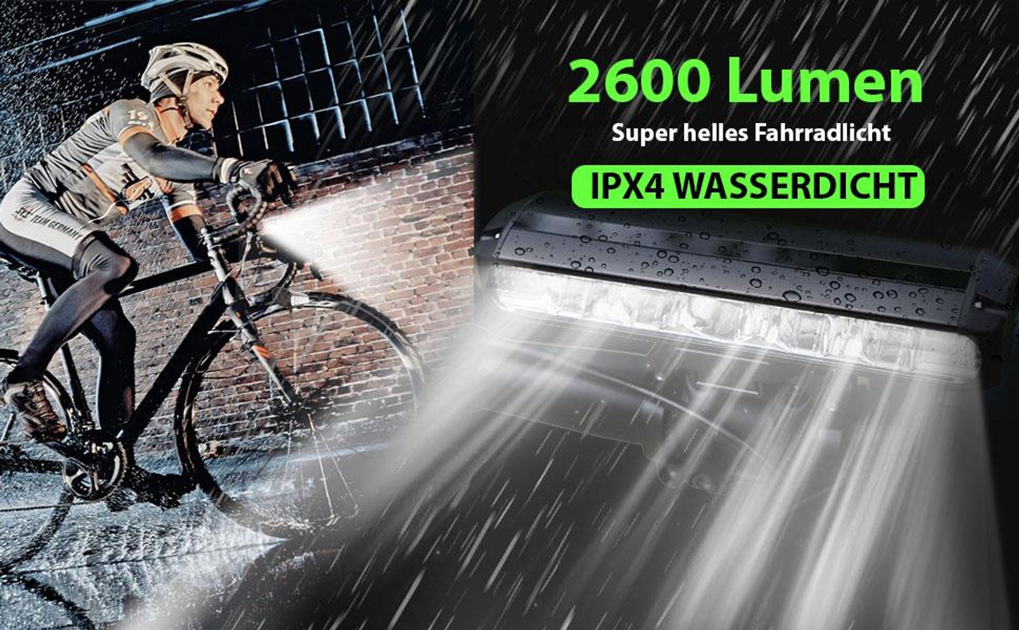 Fahrradlicht Vorne 2600 Lumens USB C Ladeanschluss 5 LEDs 8000mah 4-Lichtmodi Einfache Installation Beste Aluminium Fahrradlampe Vorne