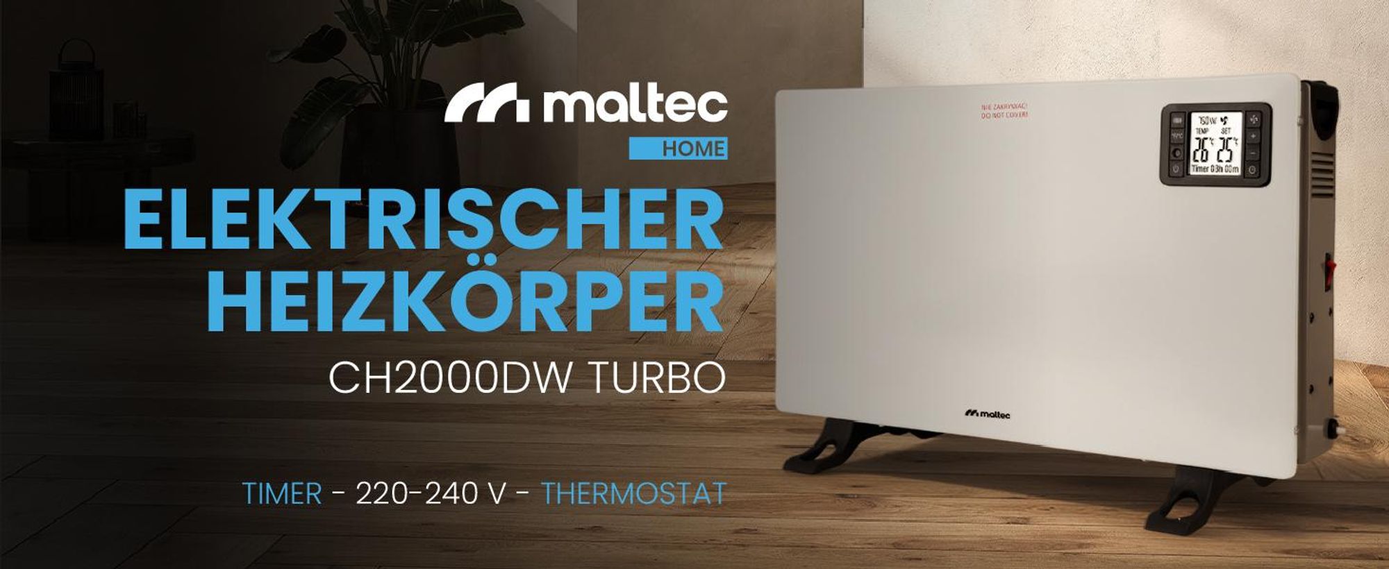 Konvektorheizung Heizung mit Fernbedienung mit Heizstufen 750W/1250W/2000W