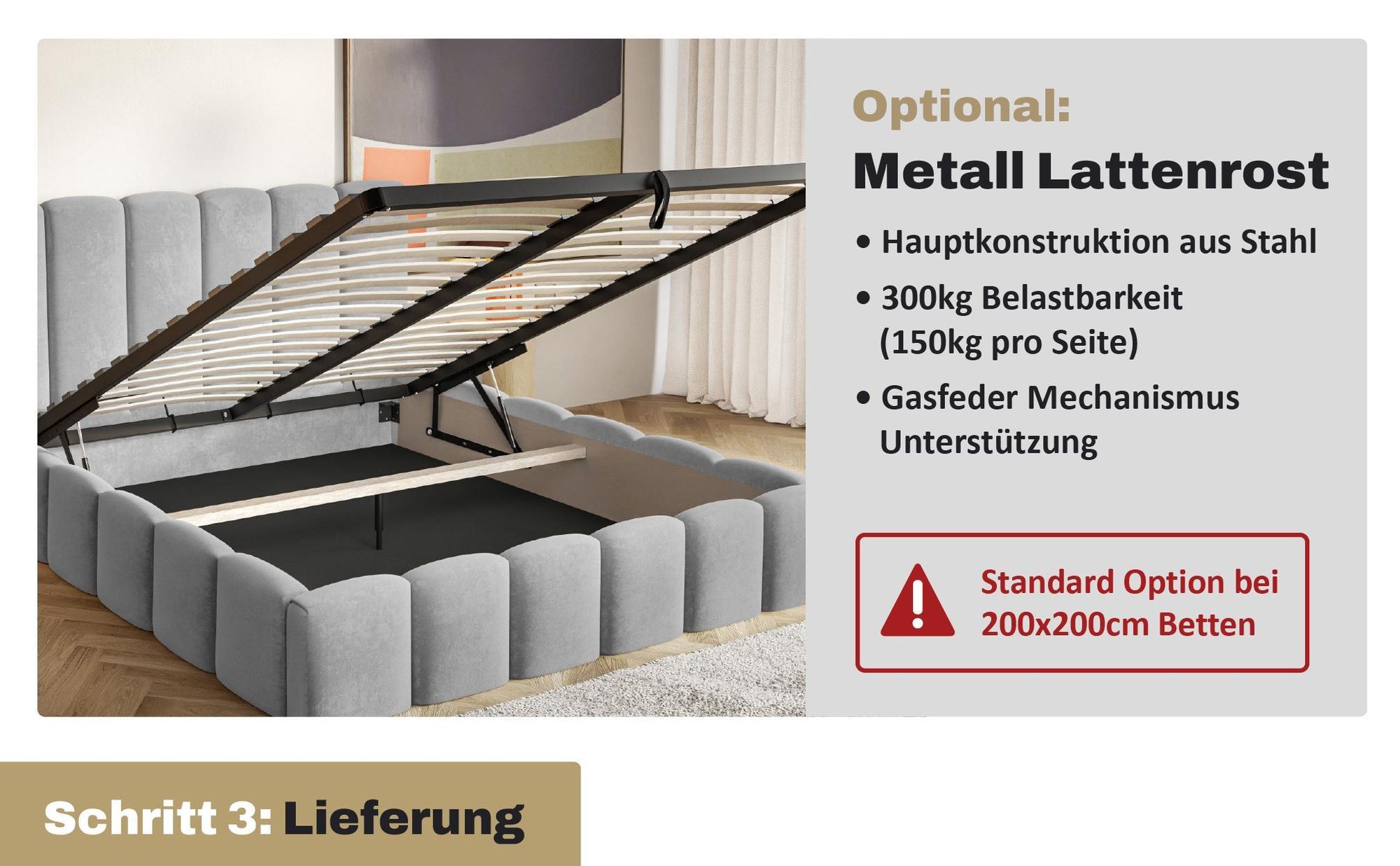 MOTIVENA Nunu Bubble Polsterbett 120x200 mit Bettkasten, Holz Lattenrost, Bubble Bett 120x200 Beige Samt (Amor 04)