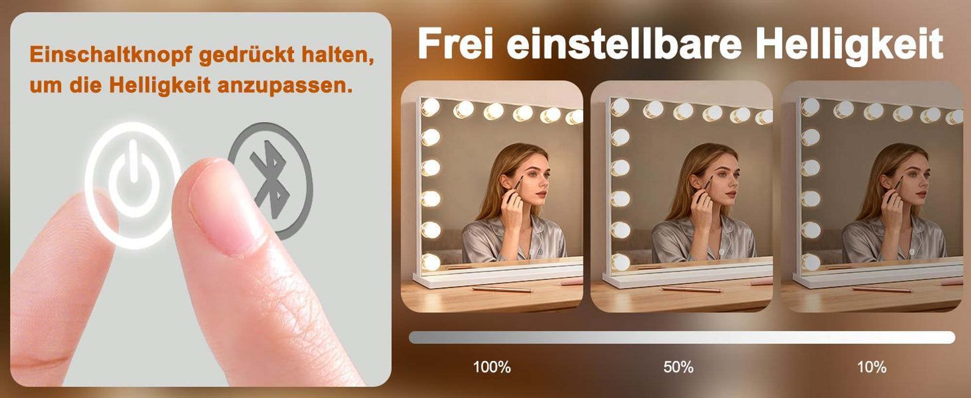 ZMH Schminkspiegel mit Beleuchtung 60X80CM Bluetooth 18 LED Großer Schminktischspiegel Licht Musik Vanity Mirror 3 Modi Tischspiegel Touch Dimmbar