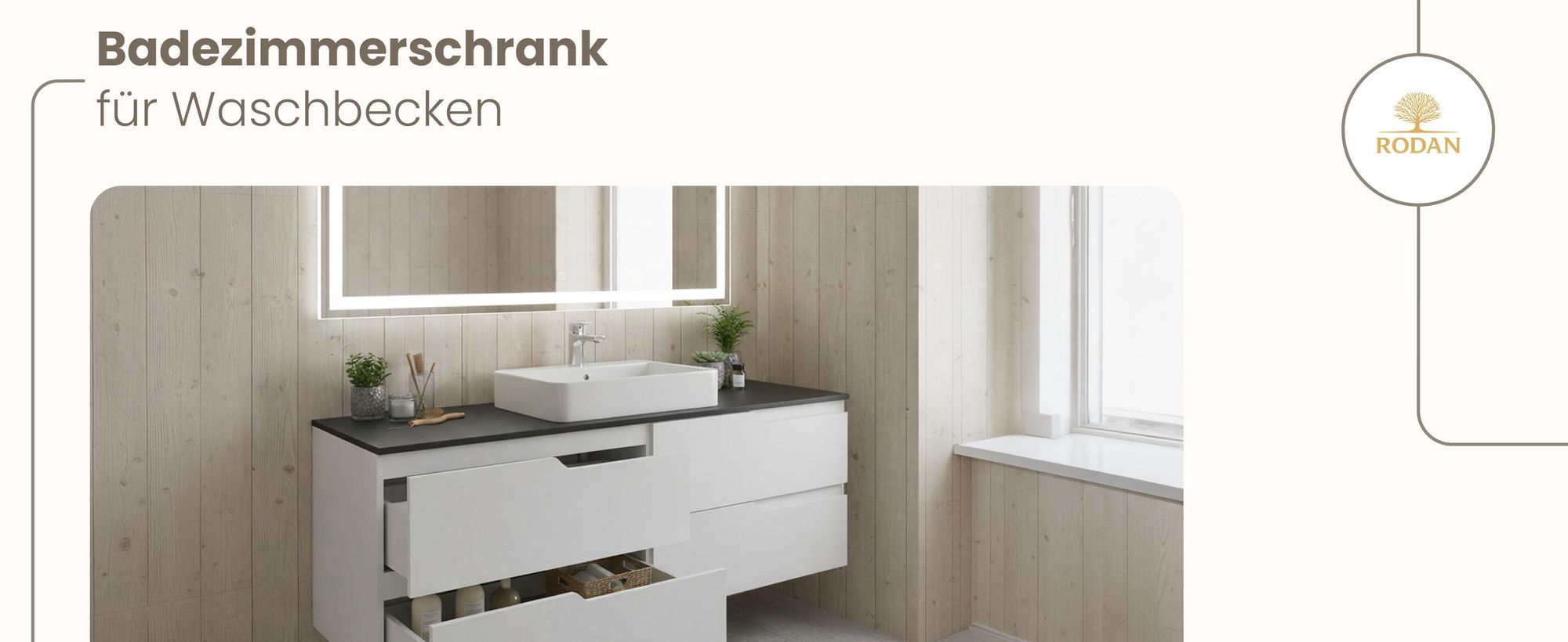 RODAN, Badmöbel, Badschrank, Badezimmermöbel, Badezimmer, MODERN, Waschbeckenunterschrank