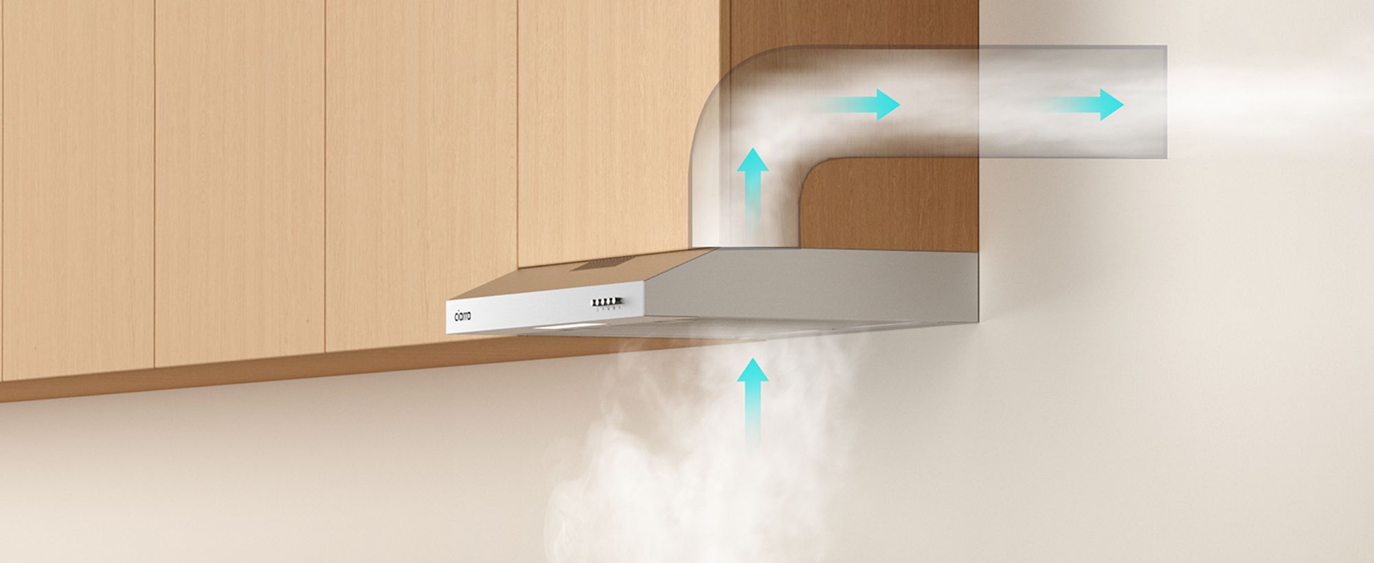 CIARRA Dunstabzugshaube 60cm Unterbauhaube Unterbau Abzugshaube Umlufthaube 220 m³/h VM6903DS
