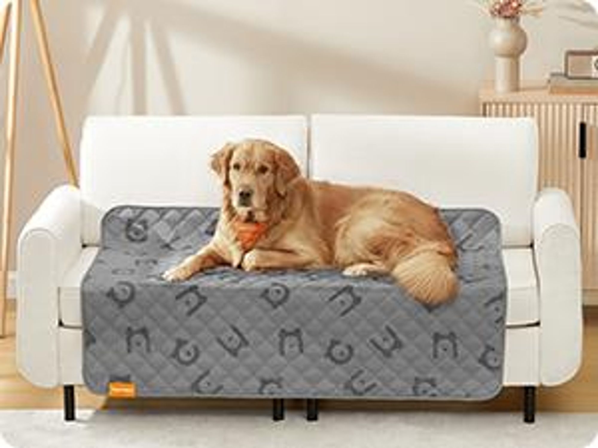 Feandrea Wasserdichte Hundedecke, Decke, 127 x 102 cm, Autoschondecke für Haustiere, Sofaschutz, maschinenwaschbar, rutschfeste Unterseite