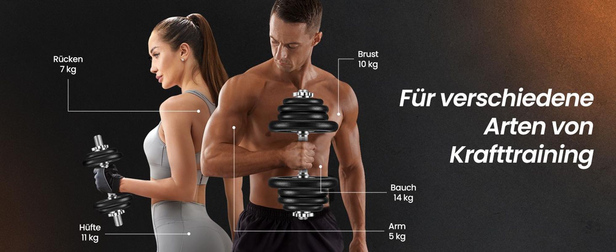 SONGMICS Hanteln, Hantelset aus Gusseisen, 2 x 15 kg, verstellbar, für Männer und Frauen, Workout, Fitnesstraining, Gewichtheben für Zuhause