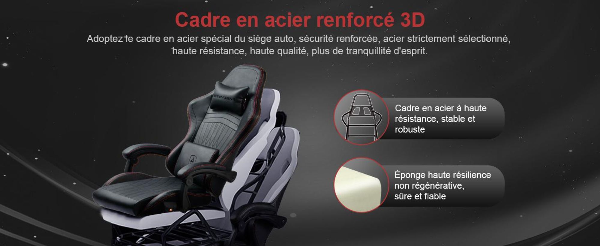GTPLAYER Chaise de jeu ACE PRO, Chaise de bureau ergonomique Accoudoirs inclinables Avec repose-pieds, Haut-parleur Hi-Fi, Atmosphère sonore impressionnante, Vin rouge