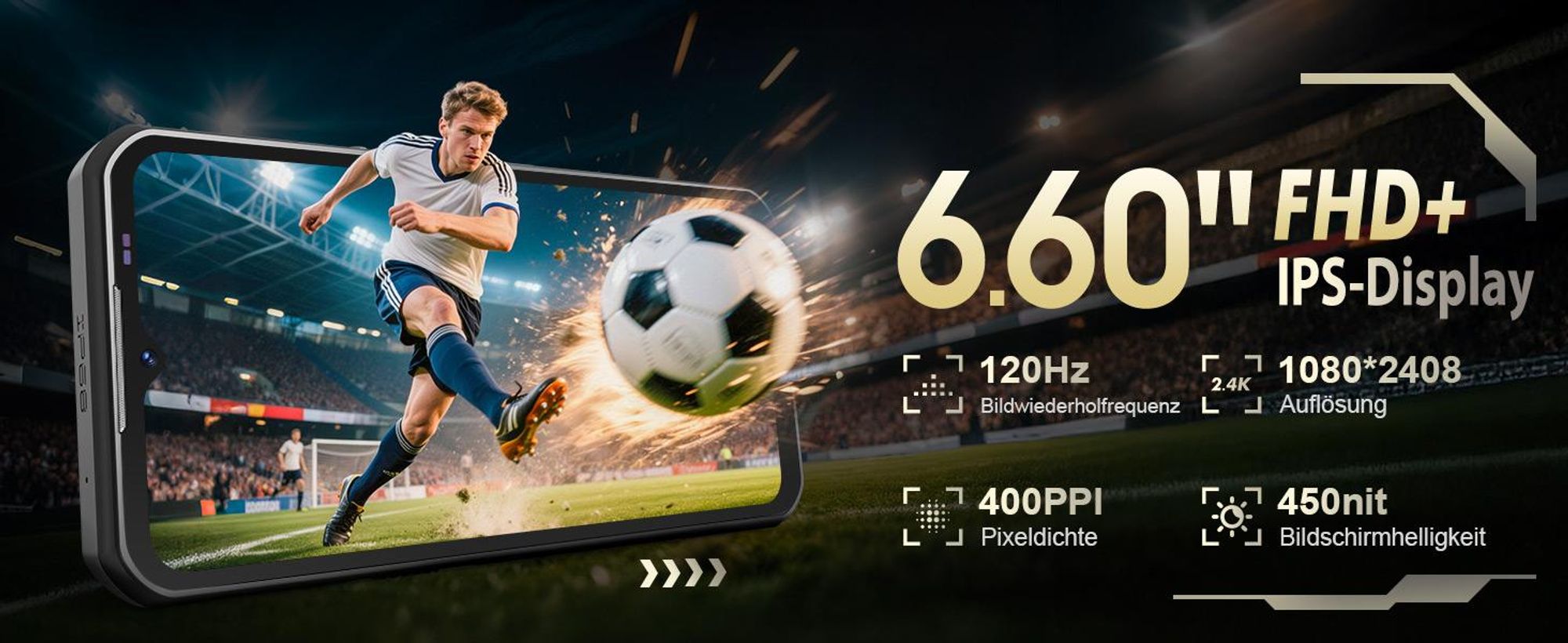 OUKITEL WP55 Pro 5G Android 15 Outdoor Handy 48GB+512GB/2TB 108MP+32MP 11000mAh/33W 6,6" FHD+ 120Hz Outdoor Smartphone IP68/NFC/OTG/GPS, Schwarz