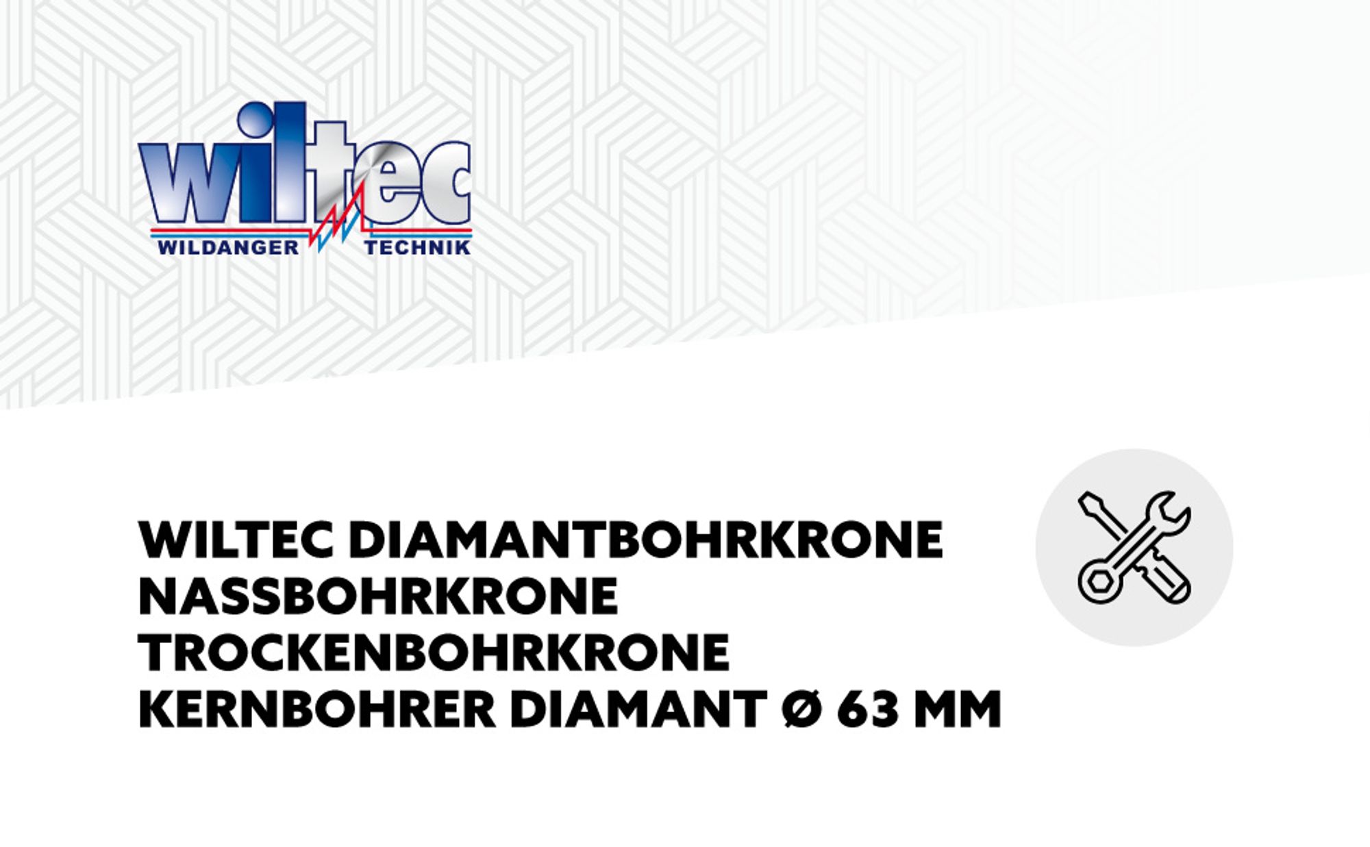 Wiltec Diamantbohrkrone ⌀63 mm 1 1/4 UNC 400 mm für Kernbohrgeräte, Kernbohrkrone aus Sintermetall, Nassbohrkrone, Trockenbohrkrone