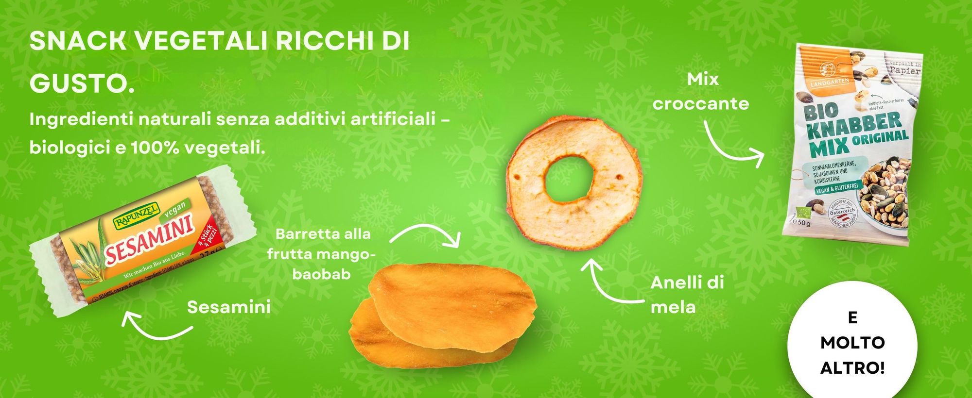 UMBRELLA® calendario avvento vegano 2026, bio, 24 snack vegetali, dolci