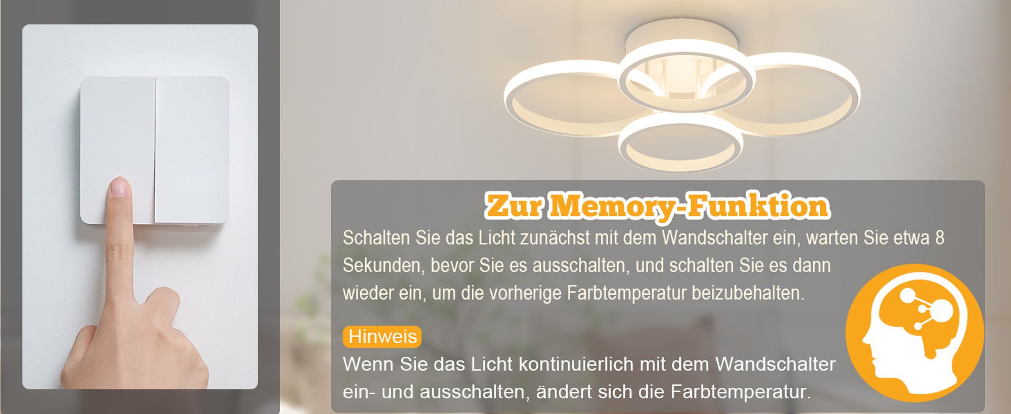 ZMH Deckenlampe LED Deckenleuchte Wohnzimmer Dimmbar Wohnzimmerlampe Modern Weiß 48W Schlafzimmerlampe 55cm Design Deckenbeleuchtung 4-Ring Küchenlampe mit Fernbedienung für Haus Wohnung