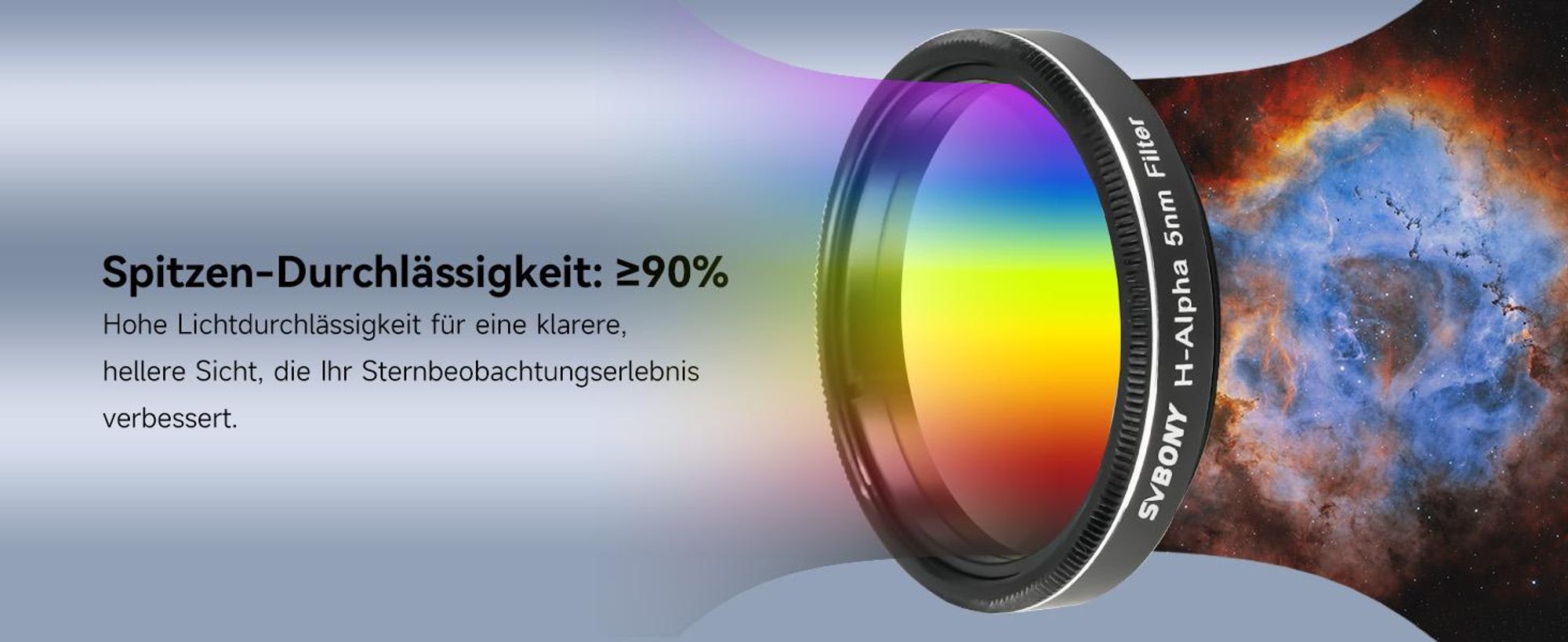 Svbony SV227 Teleskopfilter, 1,25‘’ Schmalband Filter Set, OIII H-Alpha SII 5nm Schmalbandfilter, Teleskopzubehör für Nebelbeobachtung Deep Sky