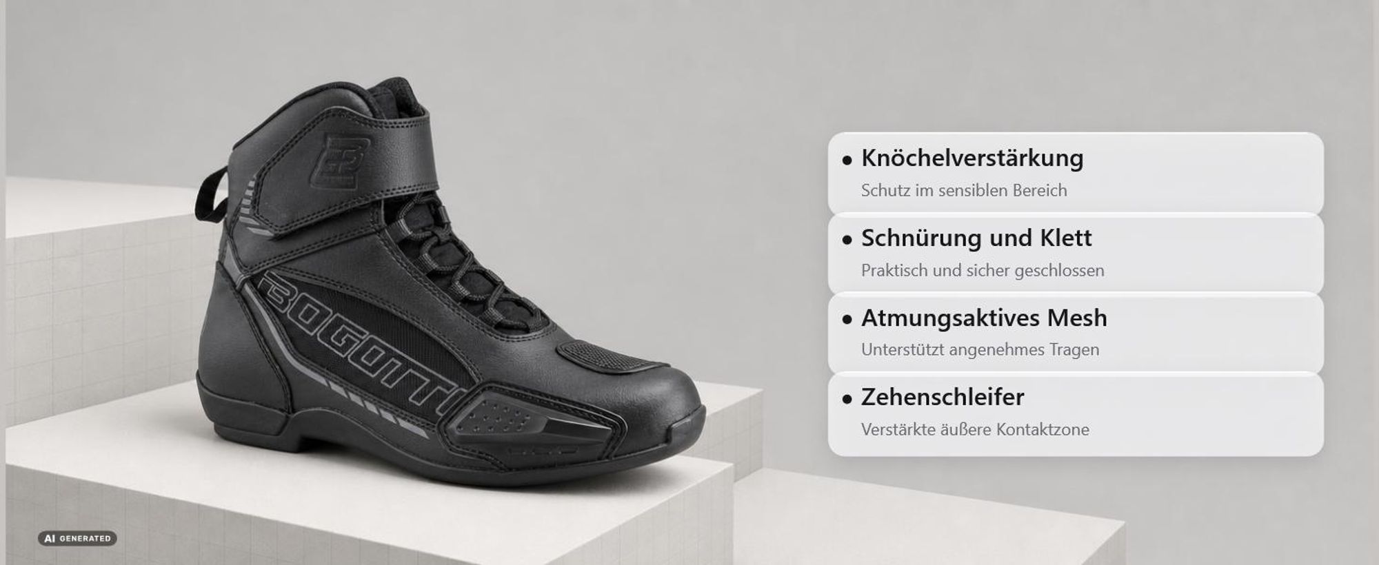 Bogotto GPX Motorradschuhe, schwarz, 43
