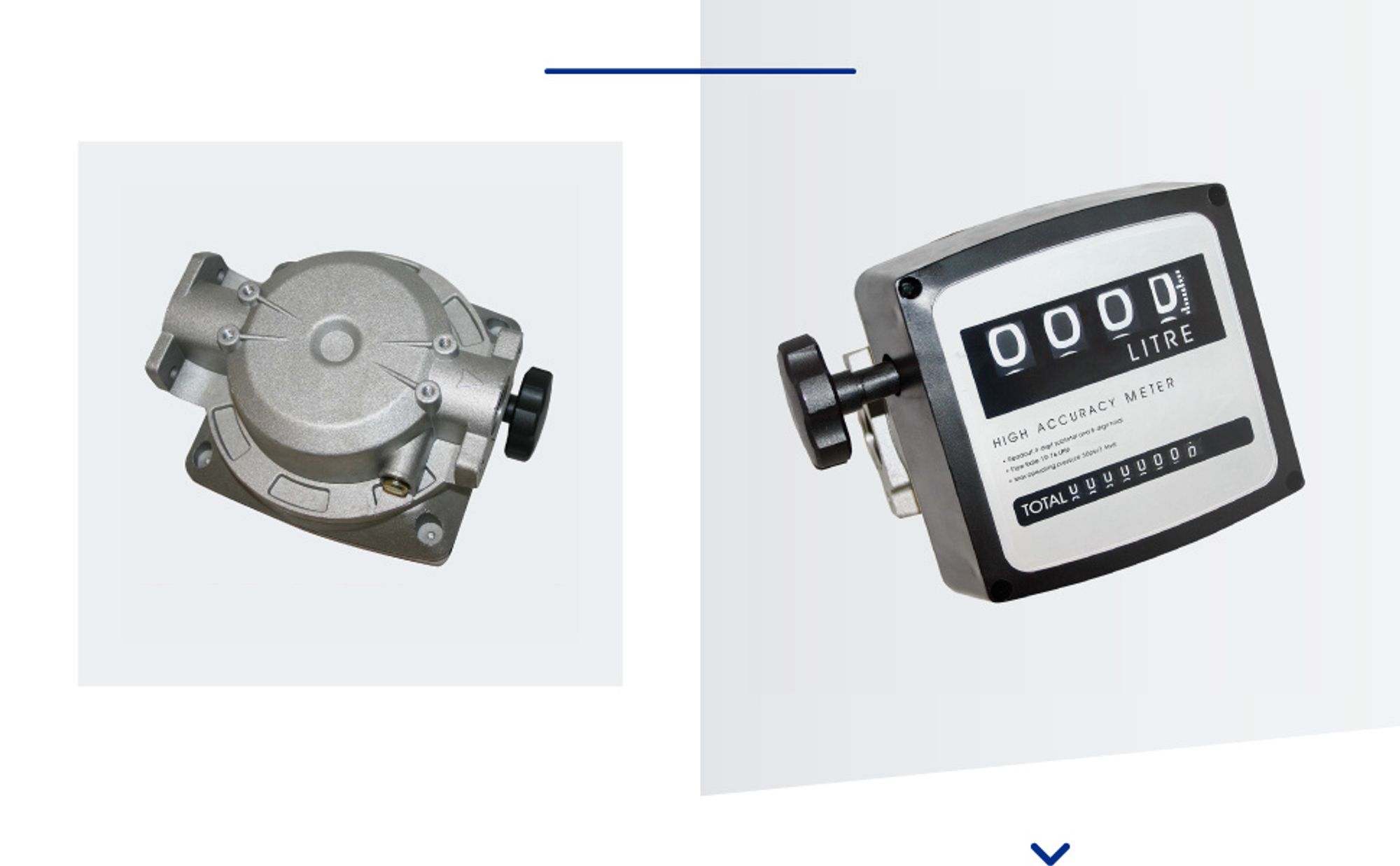 Wiltec Doppelzähler für Diesel Heizöl 3,5 bar 20-120l/min mit 32mm (1") Anschlüsse und 1% Abweichung, für Heizölpumpen und Dieselpumpen