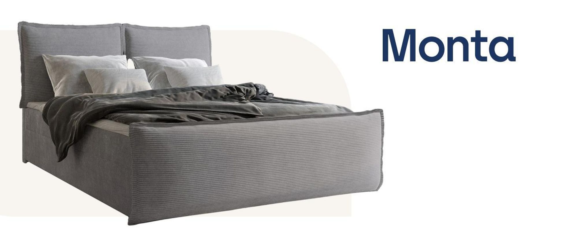 Boxspringbett MONTA mit Bonell Matratze und Topper, Polsterbett mit Bettkästen