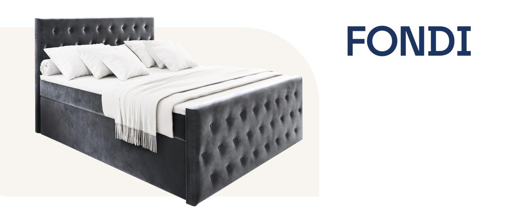Boxspringbett FONDI mit Bonell Matratze und Topper, Polsterbett mit Bettkästen