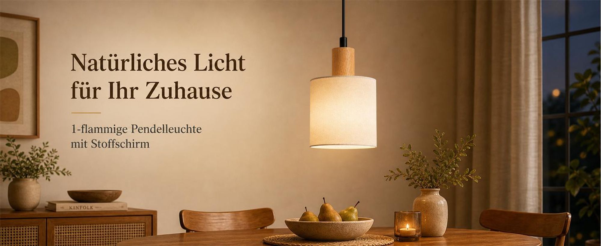 ZMH Pendelleuchte Holz Esstischlampe 1 Flammig Vintage Hängeleuchte mit Stoffschirm E14 Hängelampe für Wohnzimmer Restaurant Schlafzimmer Küche Weiß
