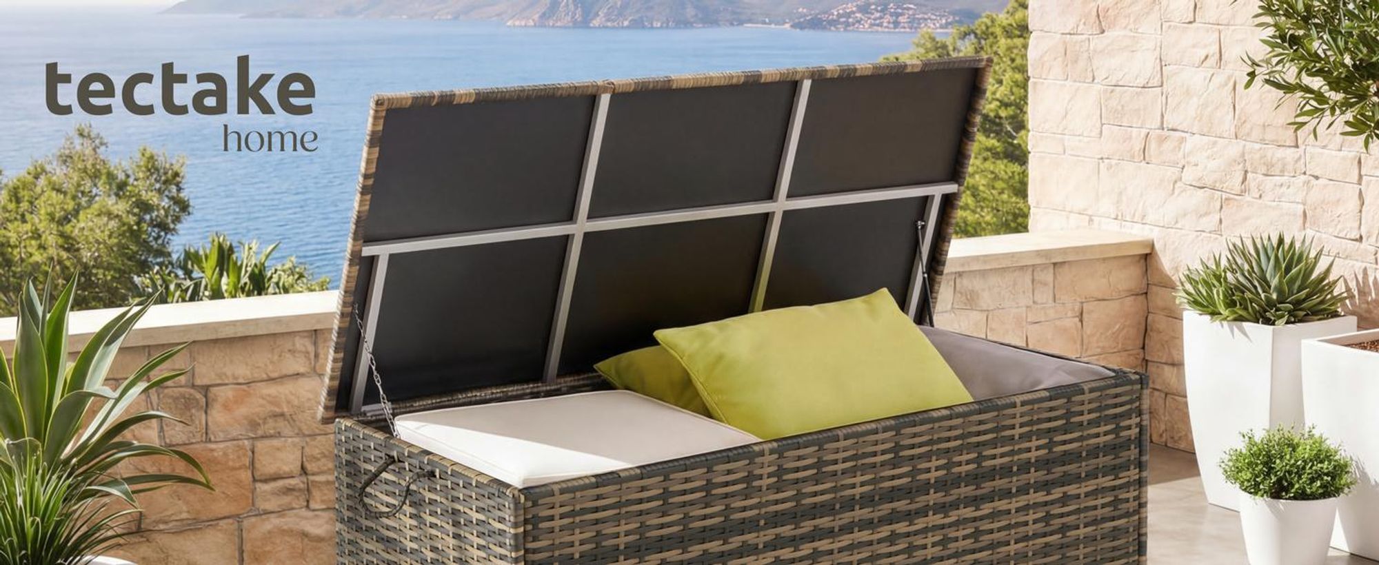 tectake® Auflagenbox Kuusamo 116 x 54 x 64 cm