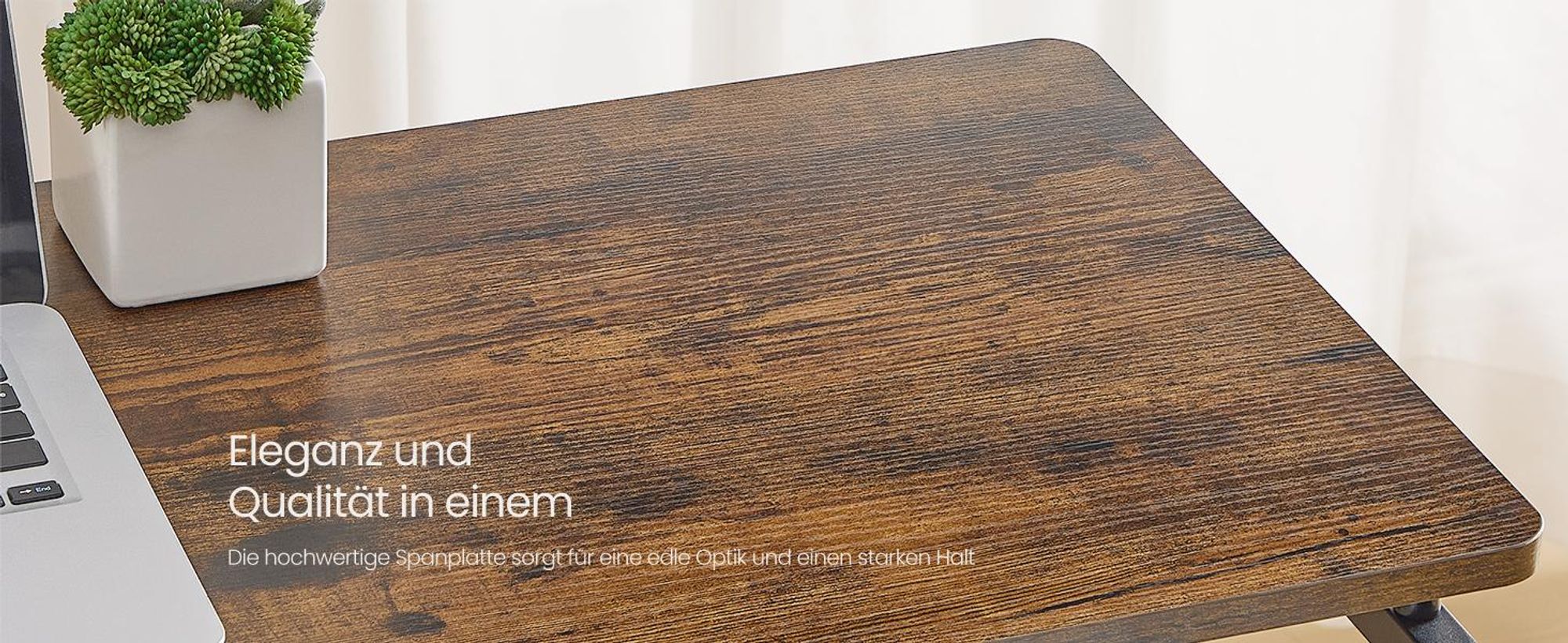 VASAGLE Klapptisch, kleiner Schreibtisch klappbar, Computertisch, Tischplatte aus einem Stück, abgerundete Ecken, 80 cm