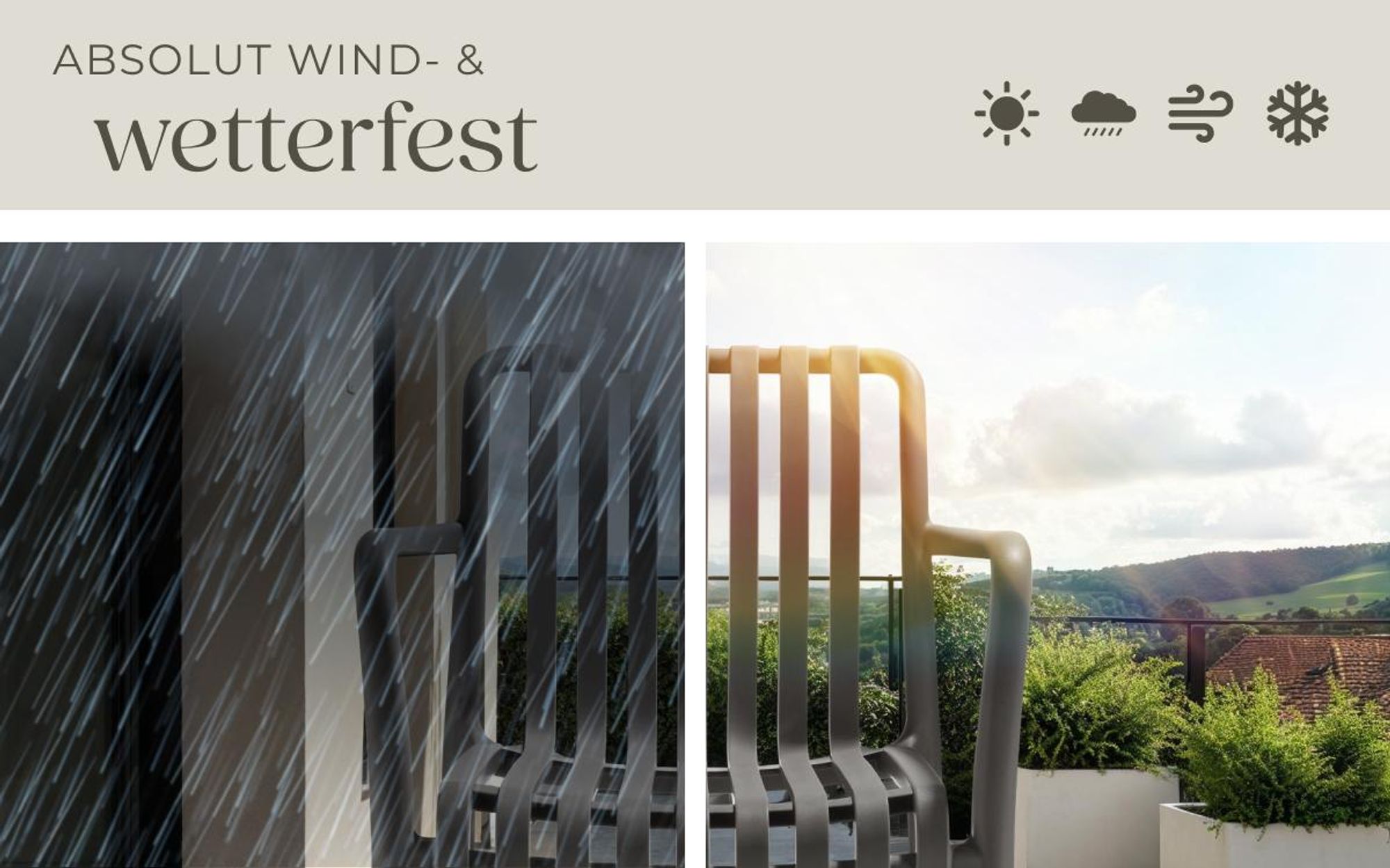 tectake® Gartenstühle Alcudia, wetterfest, stapelbar