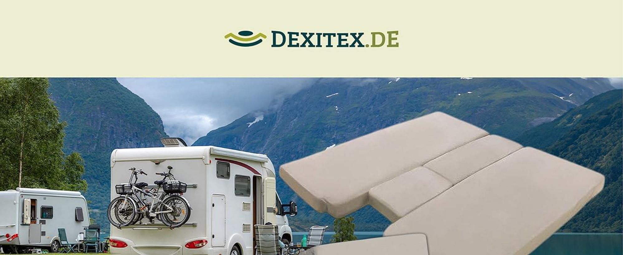 Wohnmobil in der Natur mit Spannbettlaken.