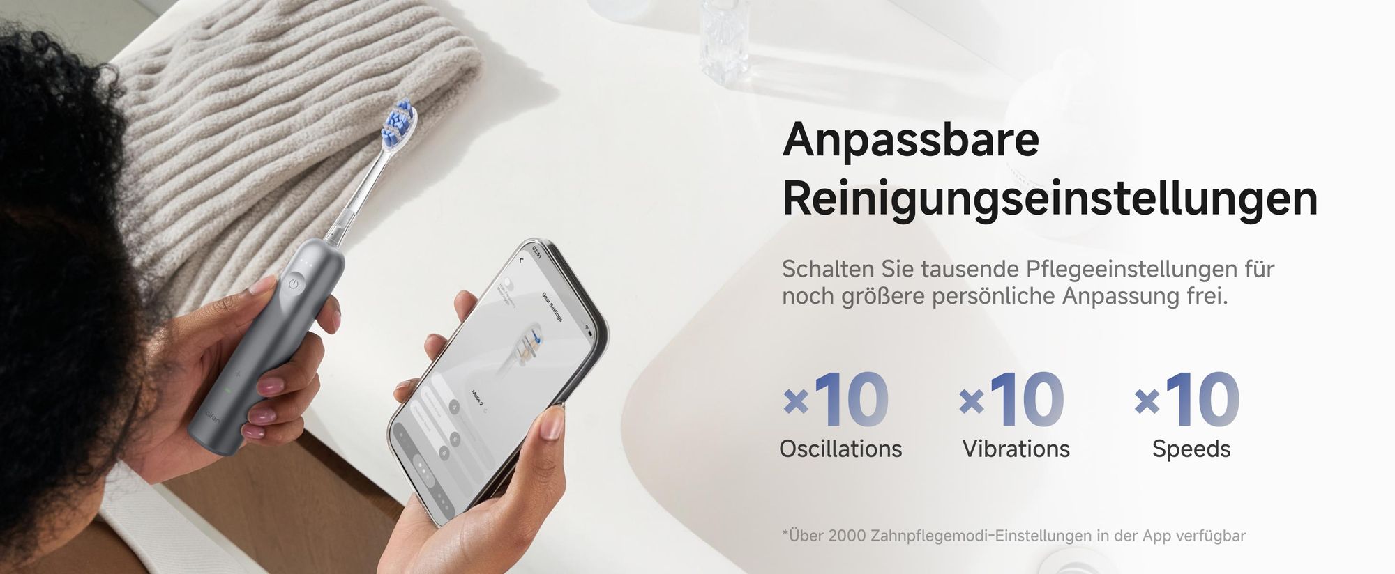 Laifen Wave Pro elektrische Zahnbürste – Aluminium, WaveMotion, Drucksensor, App-Steuerung, Tiefenreinigung, lange Akkulaufzeit & kabelloses Laden